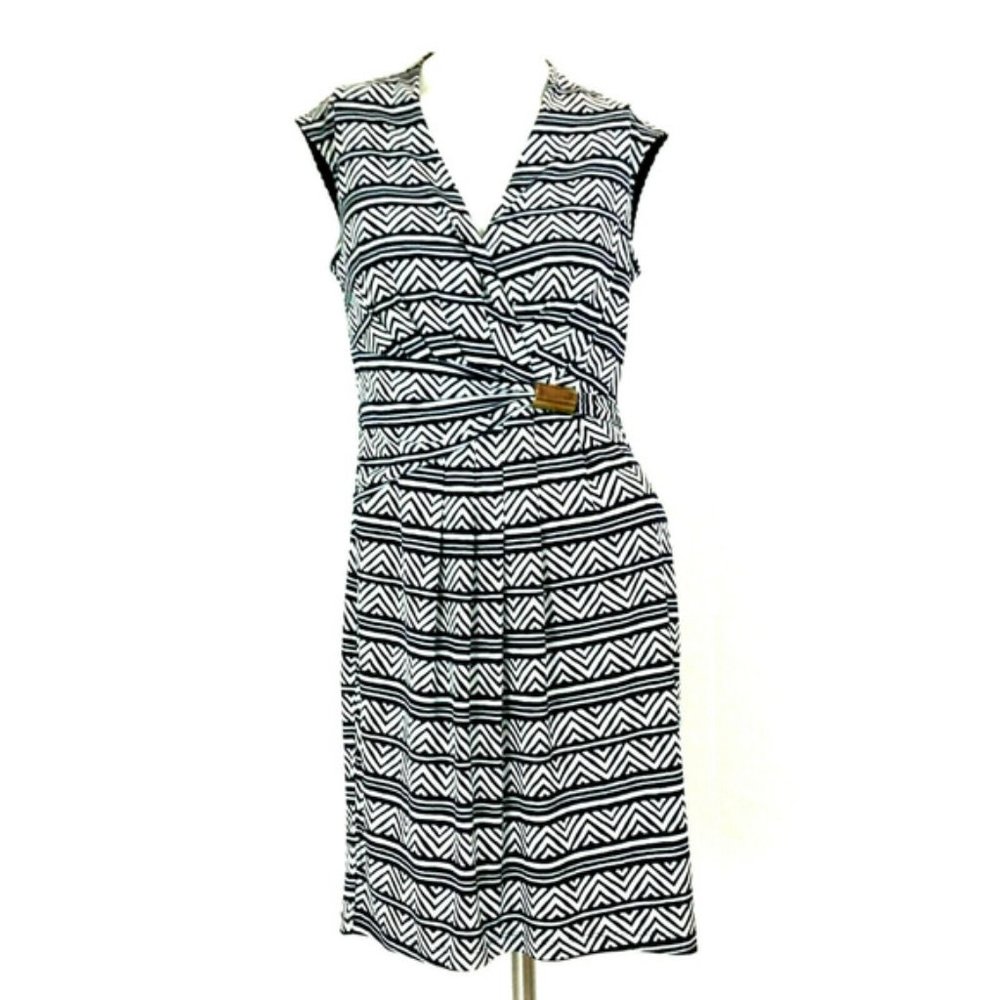 Enfocus Studio Aztec Geo Sleeveless Sheath Dress